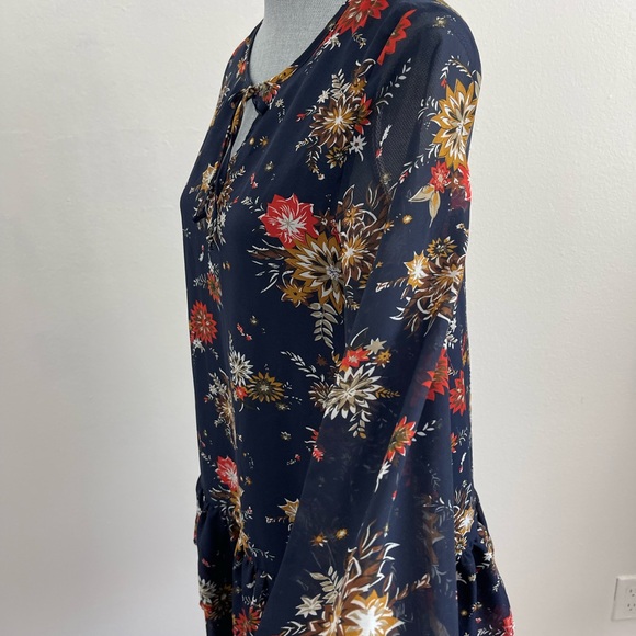 Very J Navy Blue Floral Dress . Size small - Picture 8 of 16